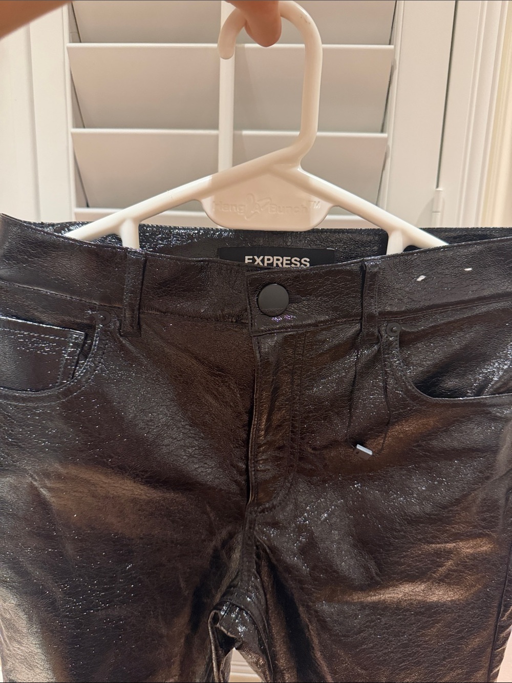 Express Men’s Black Coated Skinny Jeans